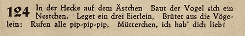 In der Hecke auf dem &Auml;stchen